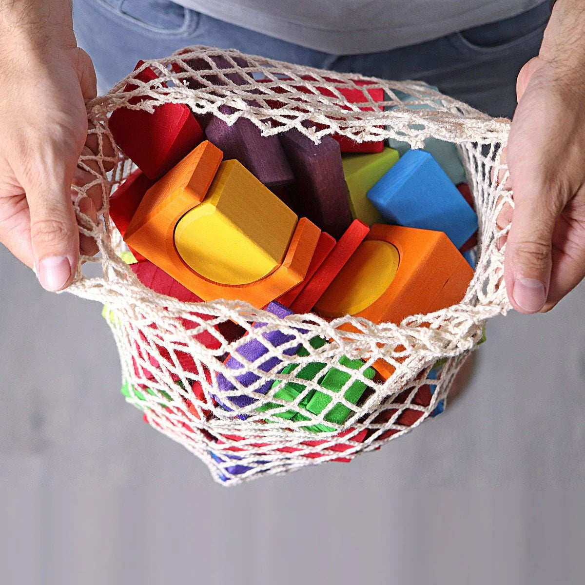 Grimm's Building Set - 60 Coloured Geometric Blocks