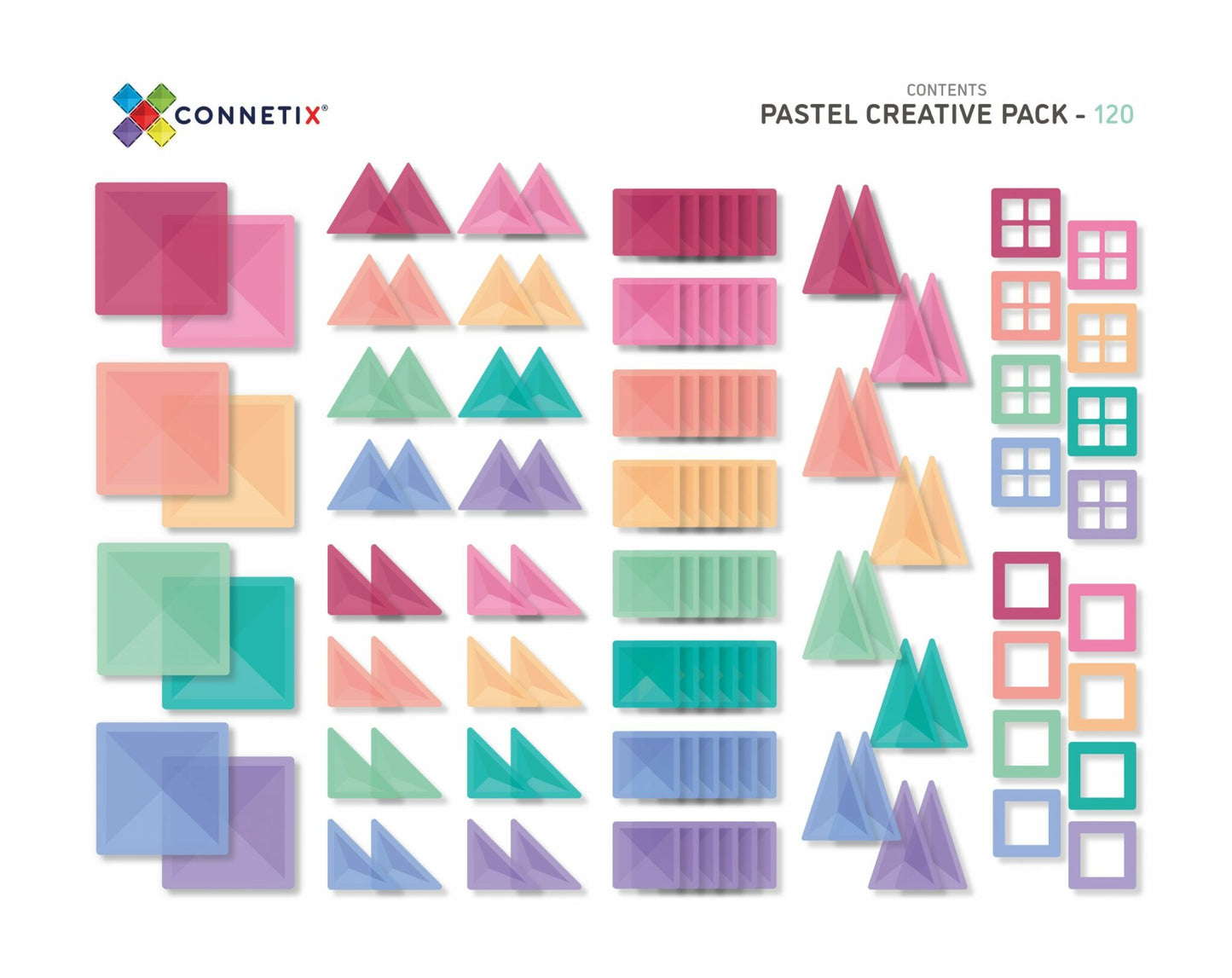 Connetix Tiles 120 Piece Pastel Creative Pack
