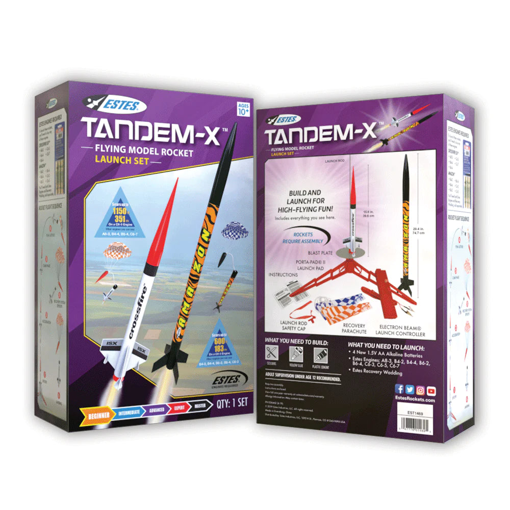 Estes Tandem-X (2 Rockets) Model Rocket Launch Set - K and K Creative Toys