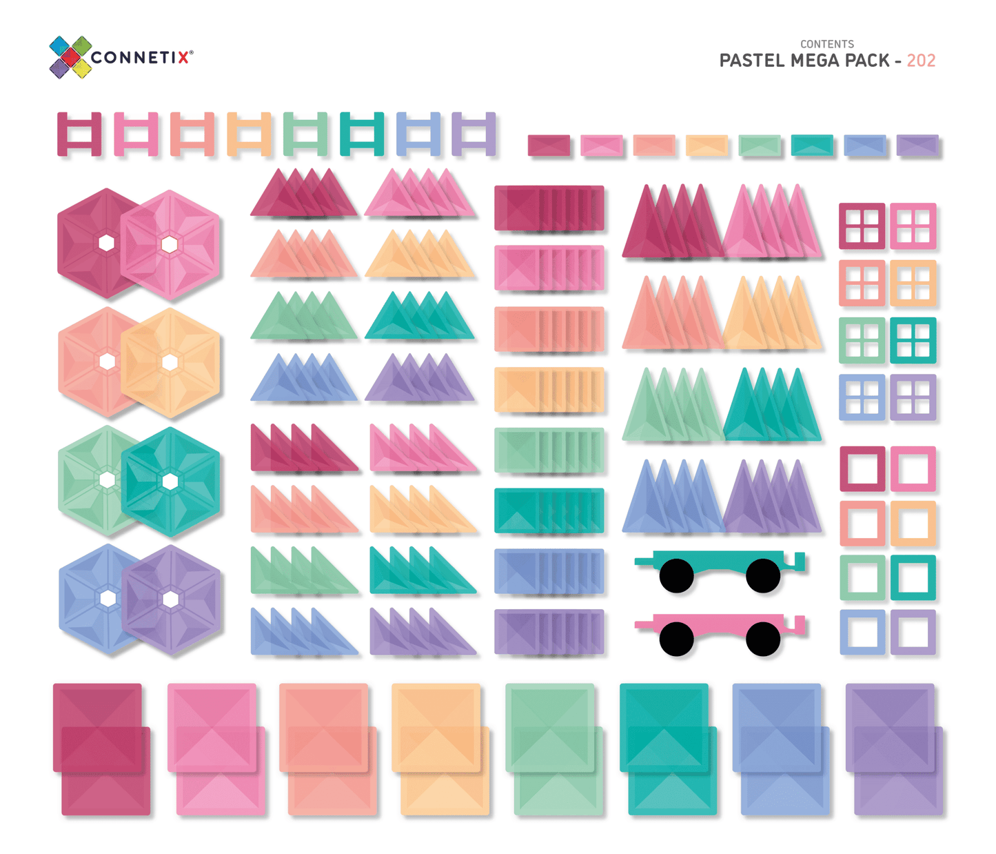 Connetix Tiles 202 Piece Pastel Mega Pack