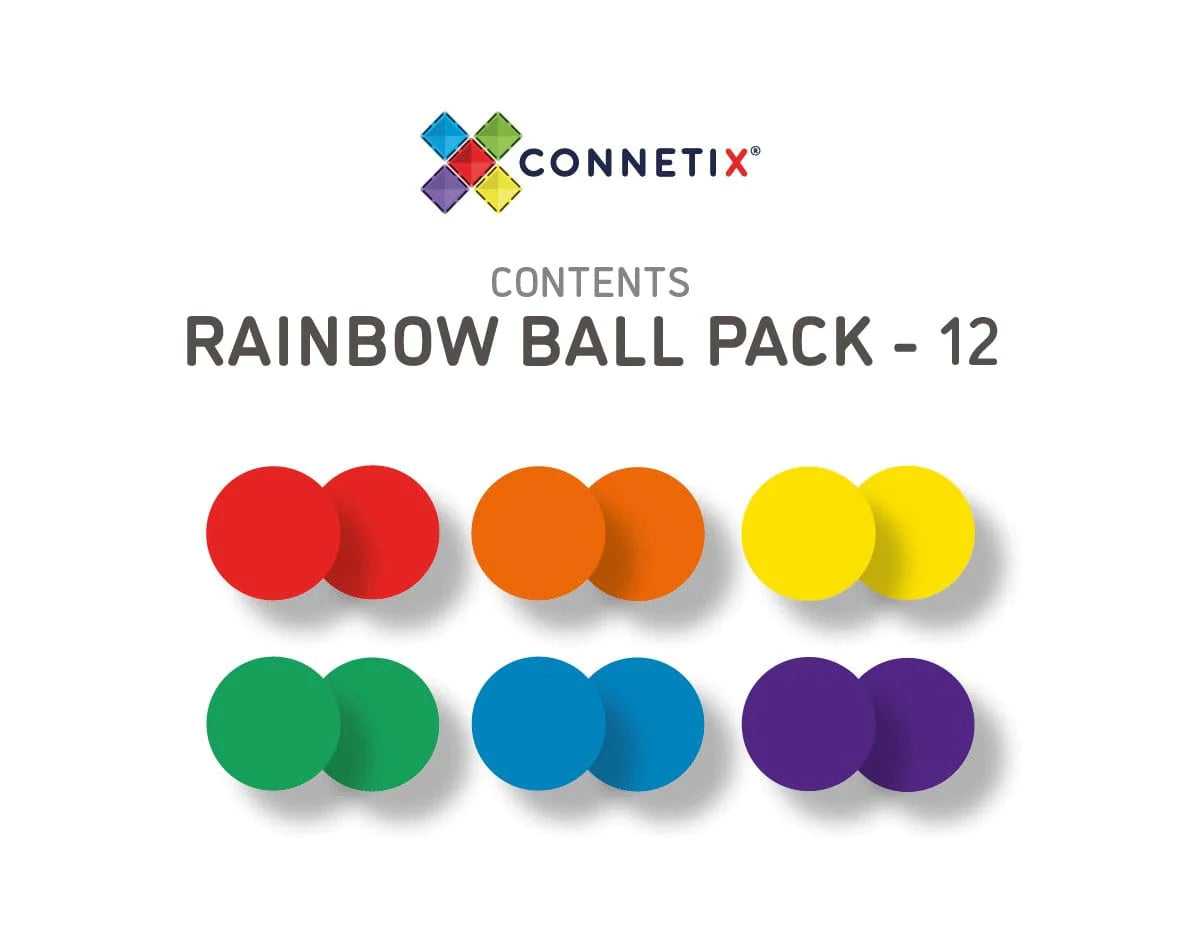 Connetix Tiles 12 Piece Rainbow Replacement Ball Pack