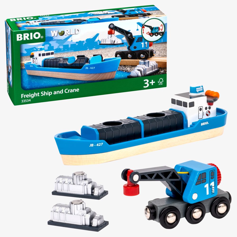 BRIO Freight Ship and Crane 33534