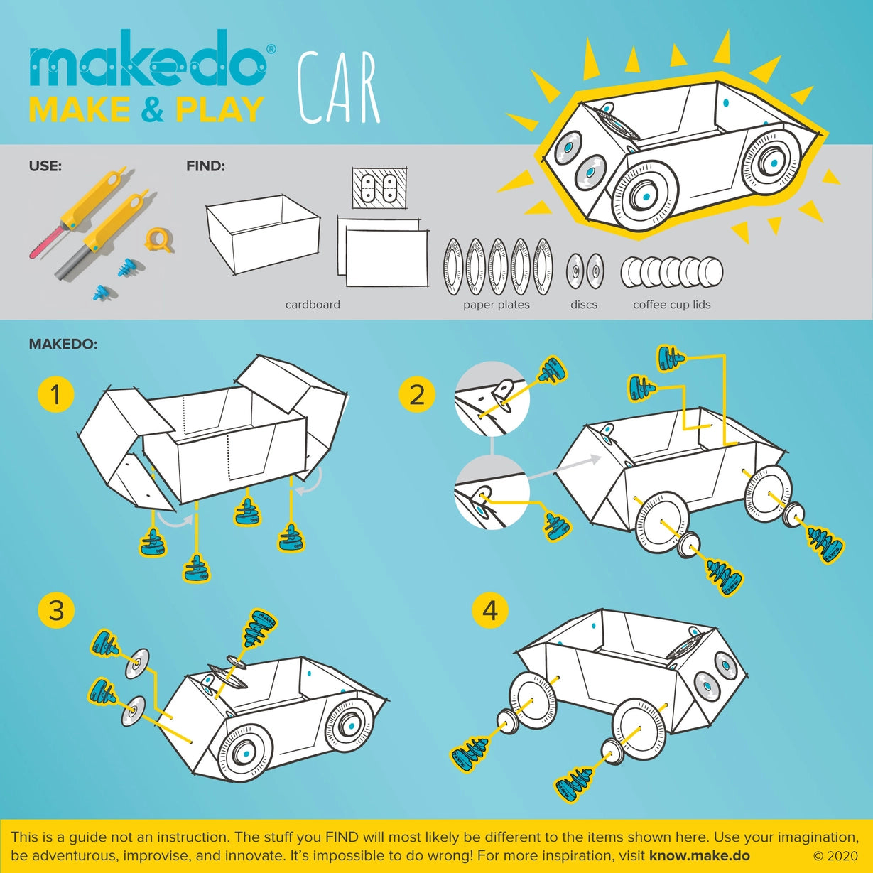 Makedo Create Kit - Cardboard Construction Toolkit