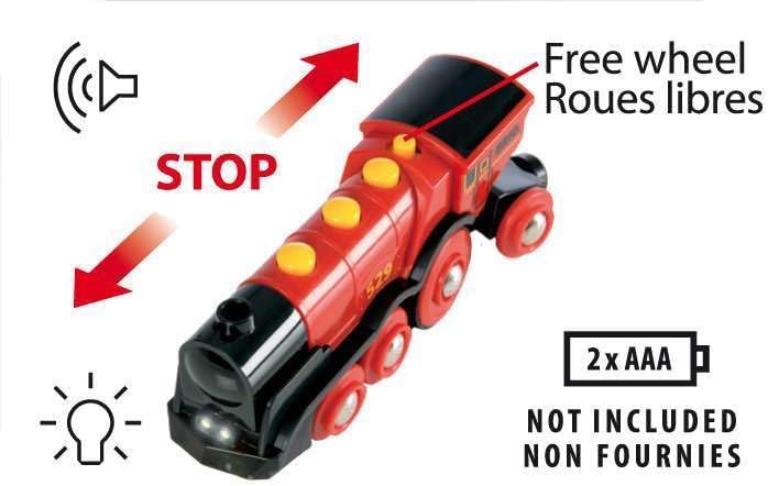 BRIO Train Mighty Red Action Locomotive Battery Powered