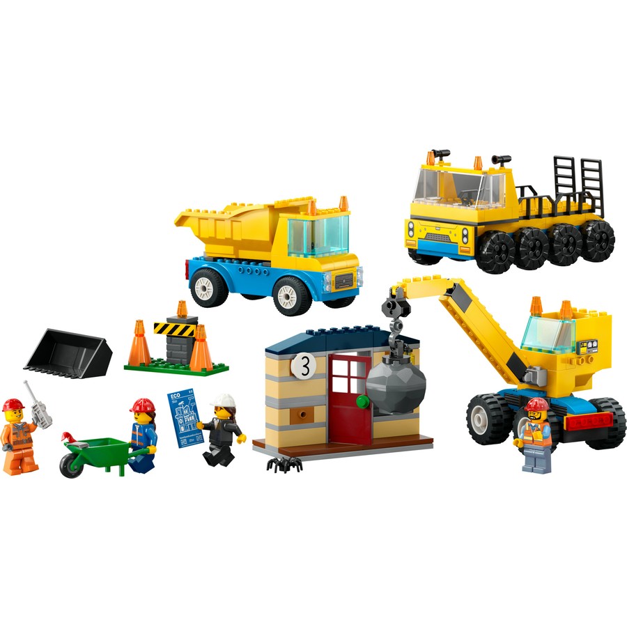 LEGO City Construction Trucks and Wrecking Ball Crane 60391