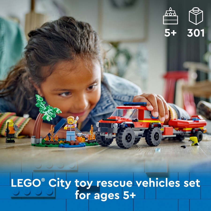 LEGO City 4x4 Fire Truck with Rescue Boat 60412