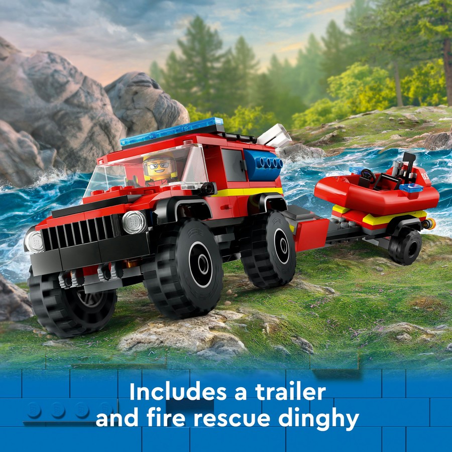 LEGO City 4x4 Fire Truck with Rescue Boat 60412