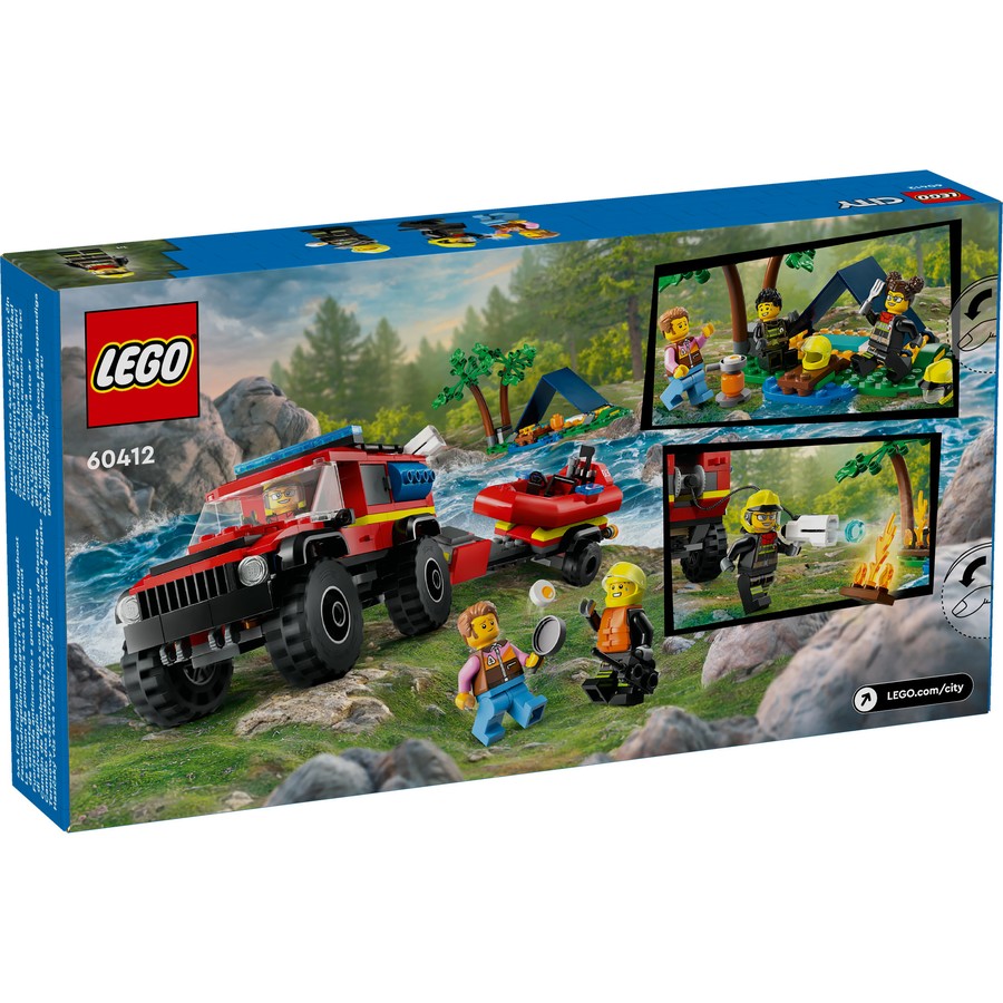LEGO City 4x4 Fire Truck with Rescue Boat 60412