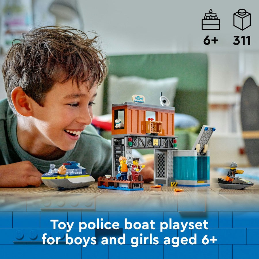 LEGO City Police Speedboat and Crooks' Hideout 60417