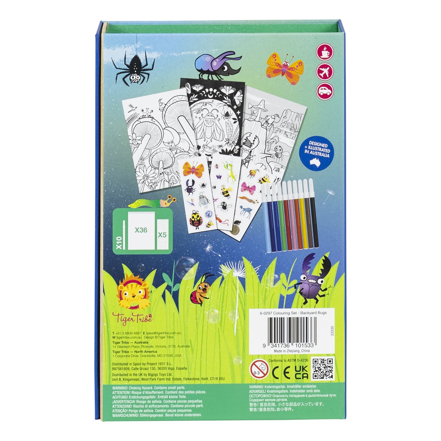 Tiger Tribe Colouring Set - Backyard Bugs