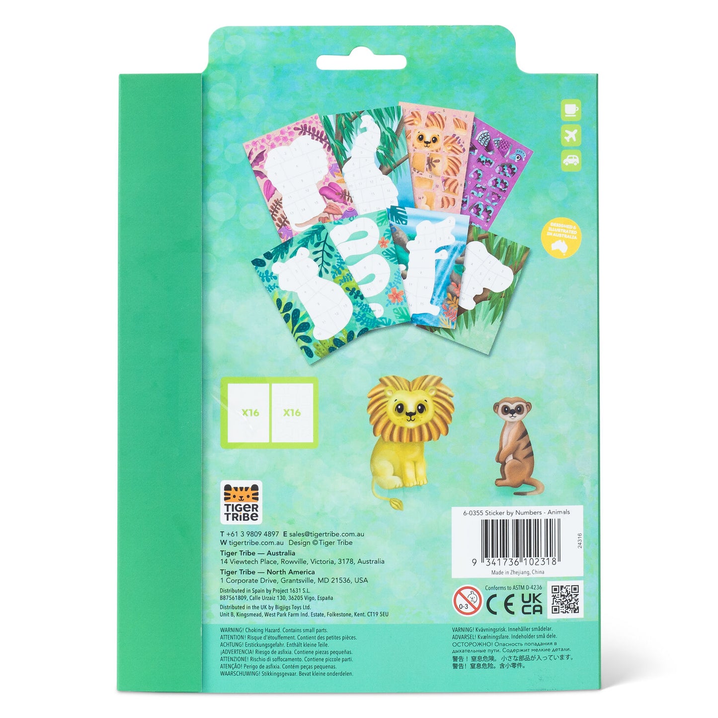 Tiger Tribe Sticker by Numbers - Animals
