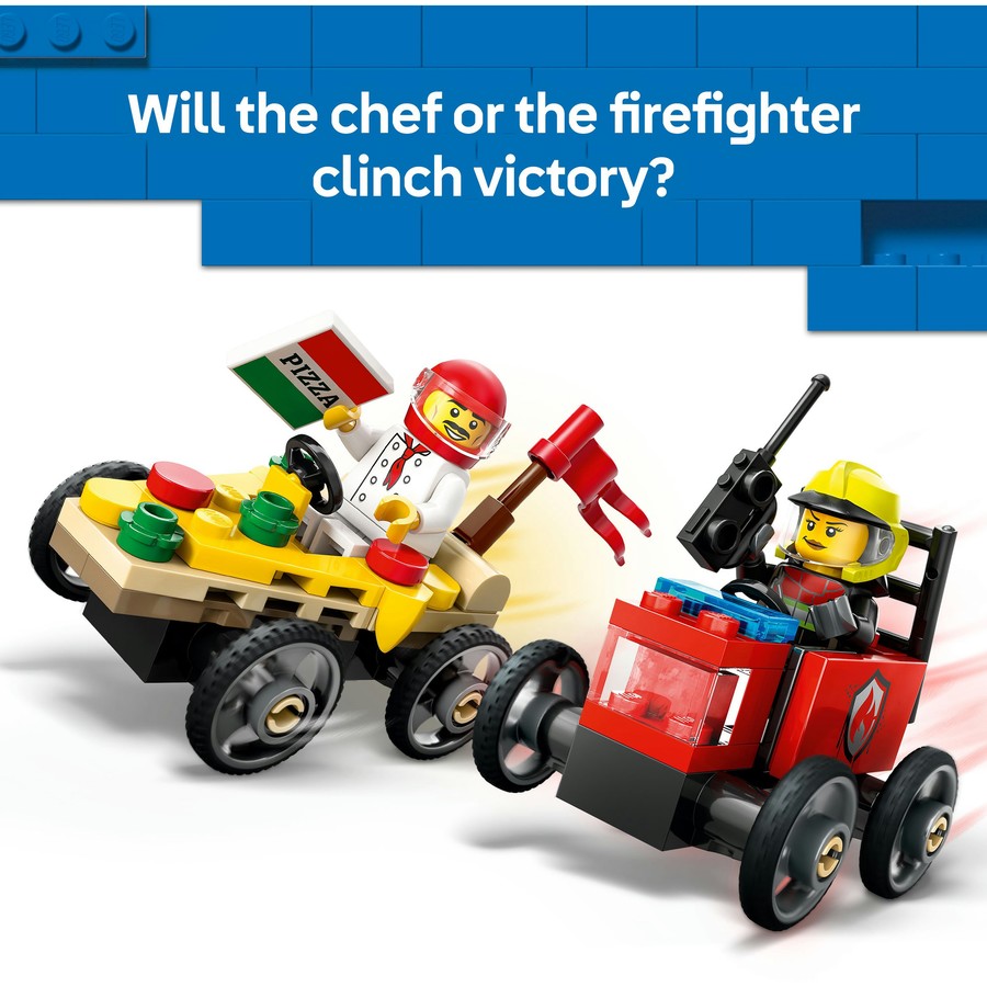 LEGO City Pizza vs. Fire Truck Race Car Pack 60458