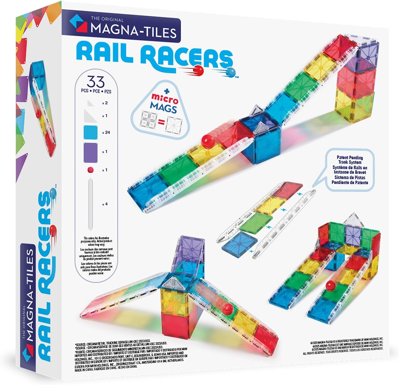 Magna-Tiles Rail Racers - 33 Piece Set