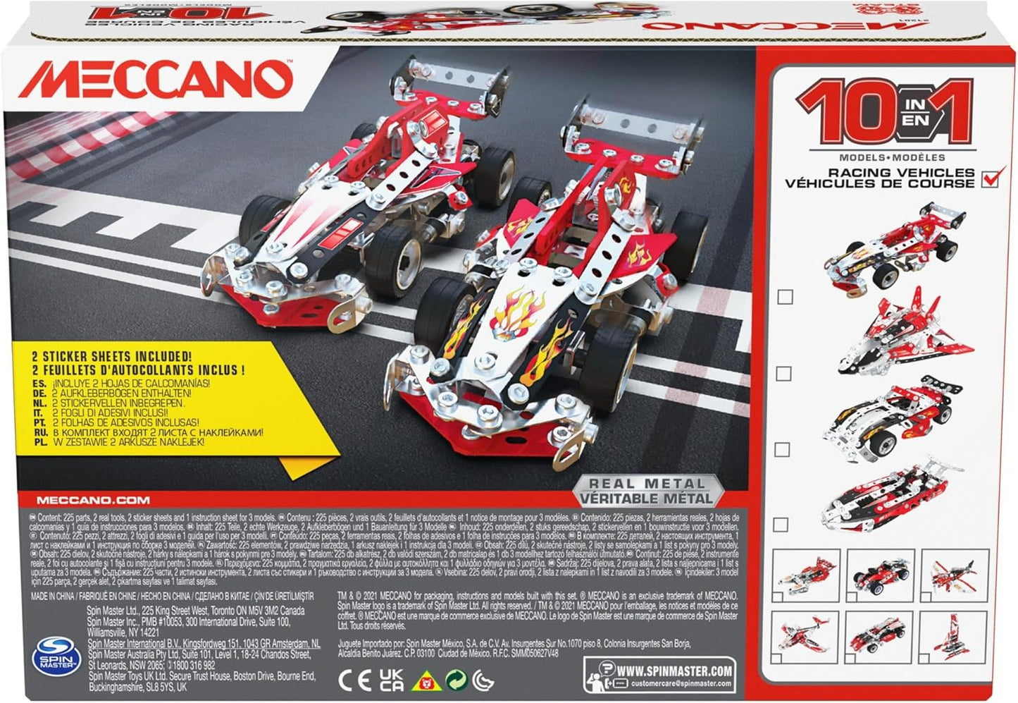 Meccano Multi Model 10-in-1 Set - Racing Vehicles
