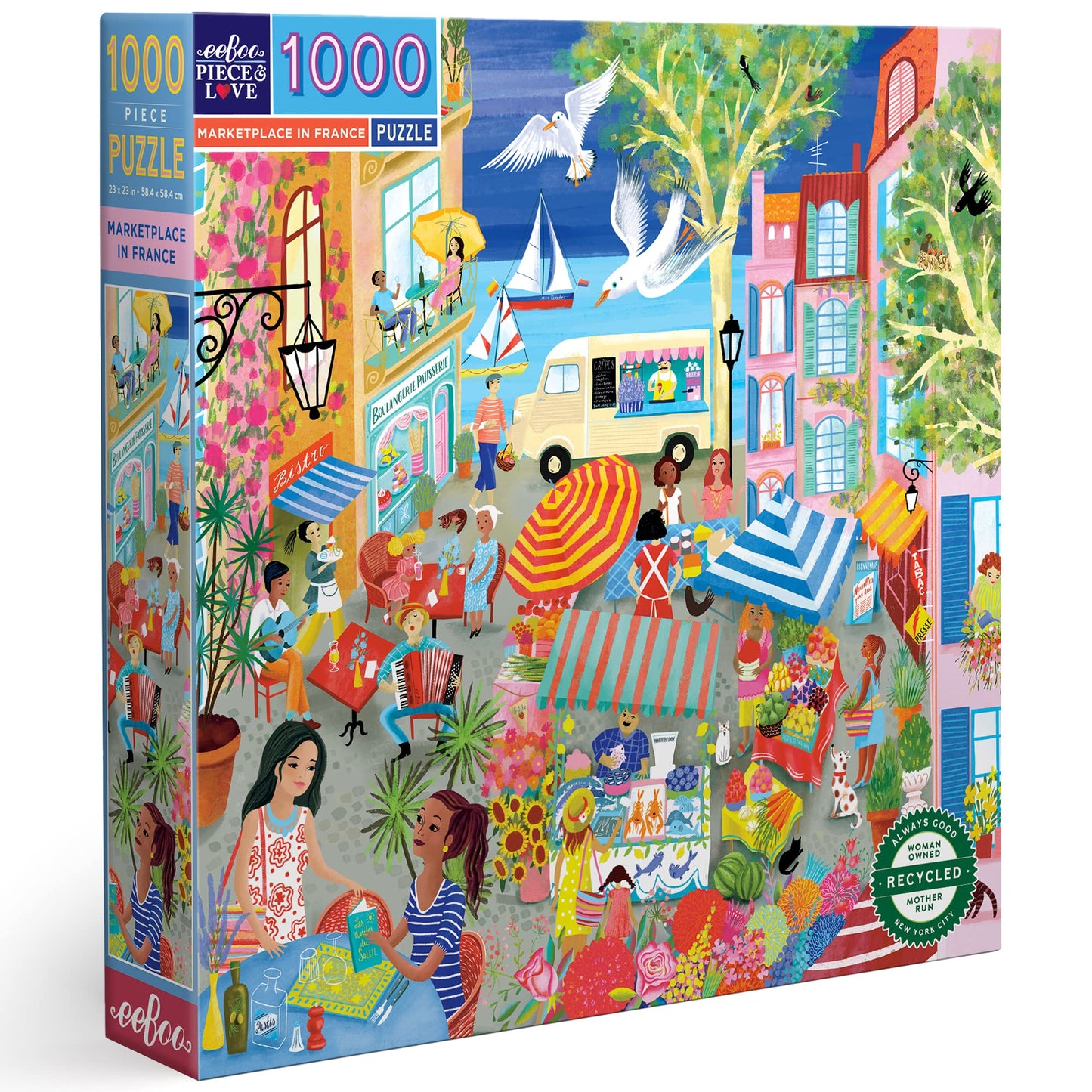 Eeboo Marketplace in France Puzzle 1000pc