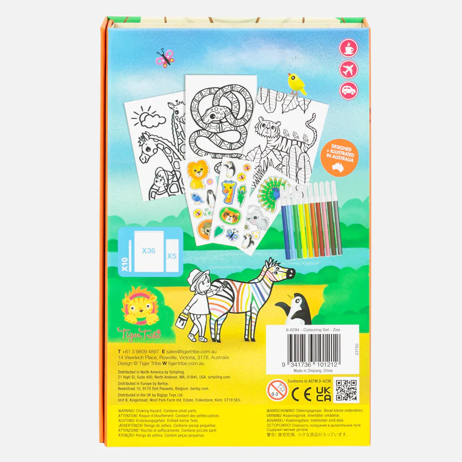 Tiger Tribe Colouring Set - Zoo