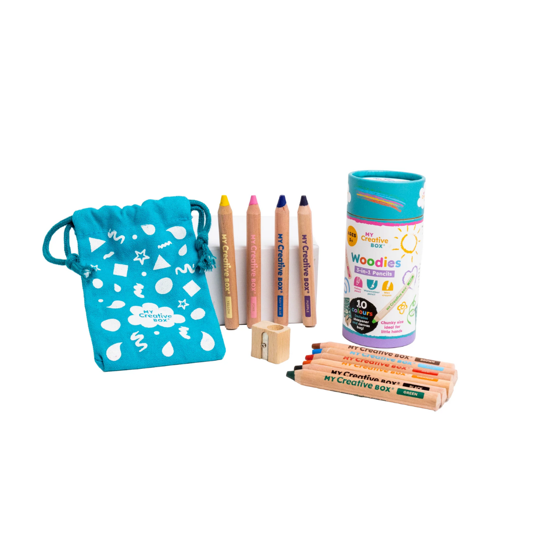 My Creative Box - Woodies 3-in-1 Wooden Pencils | Set of 10