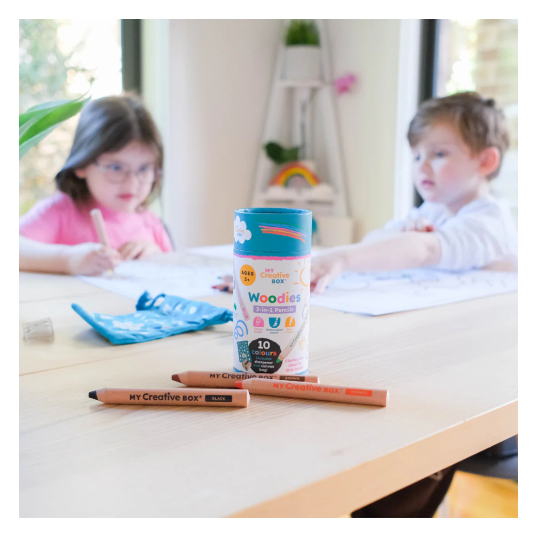 My Creative Box - Woodies 3-in-1 Wooden Pencils | Set of 10