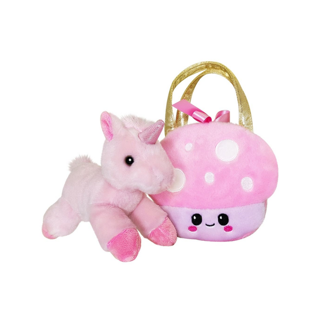 Fancy Pals - Pink Unicorn in Mushroom Bag