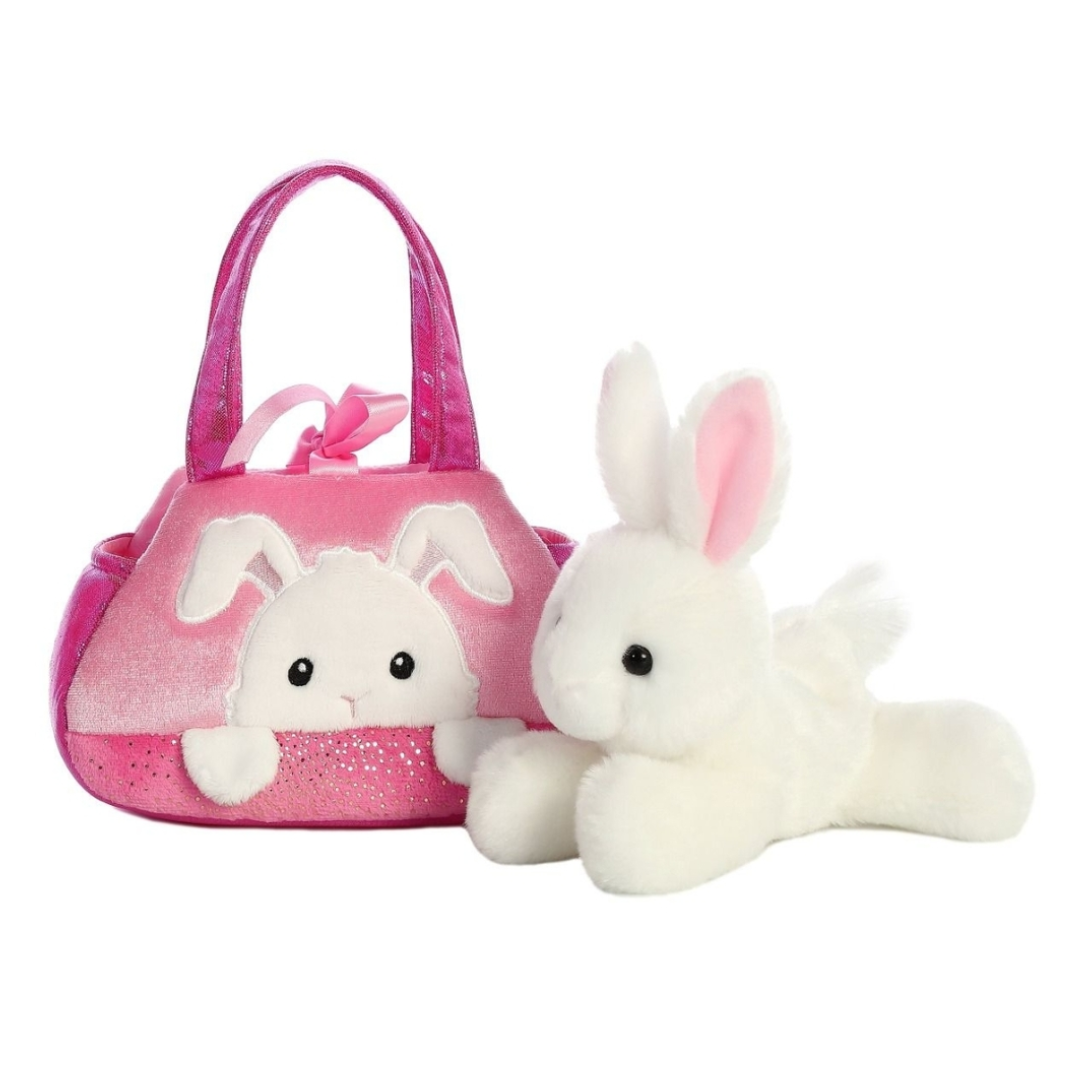 Fancy Pals - White Bunny in Pink Bag