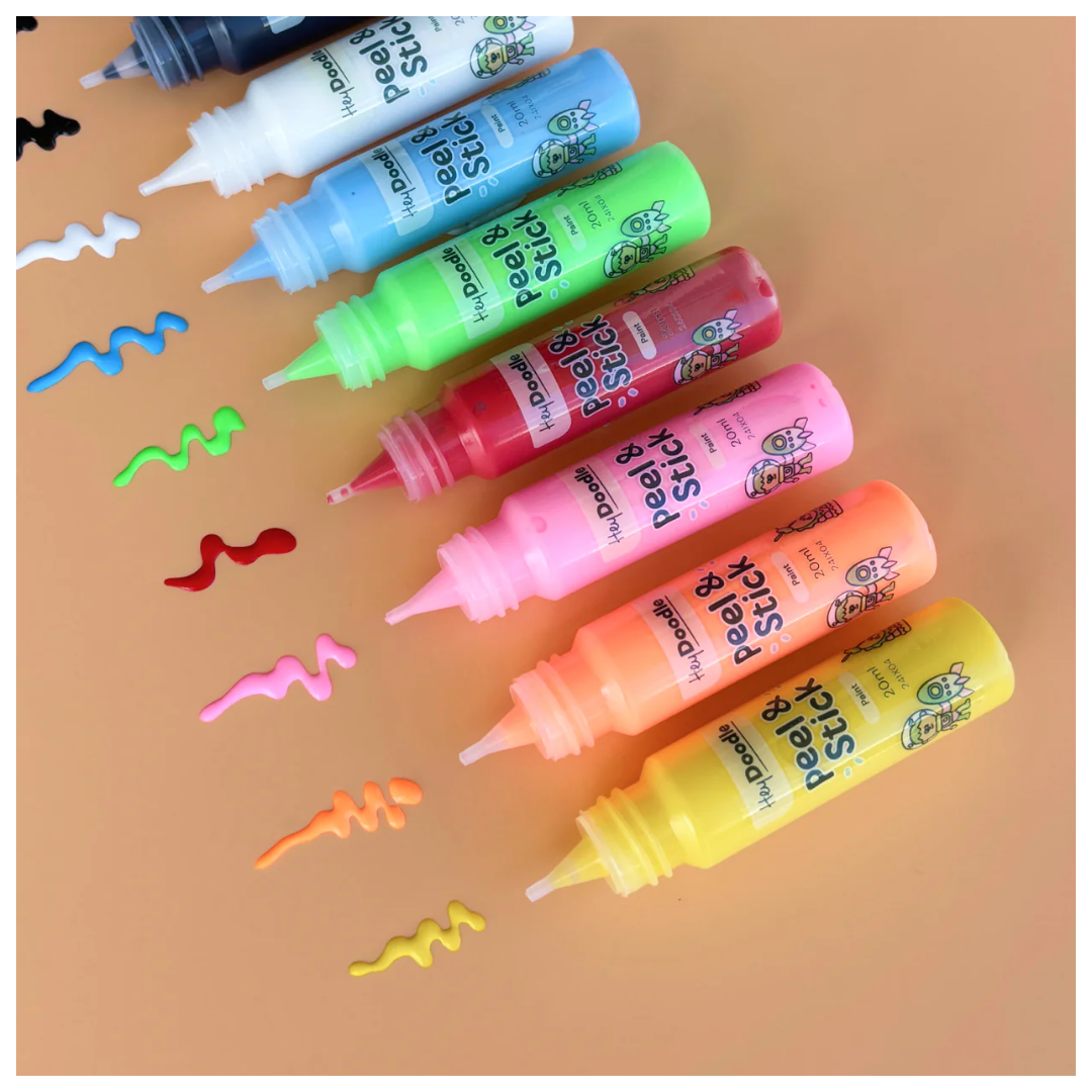 Hey Doodle Peel & Stick Solid Paint - Easy Peel and Stickable Colours
