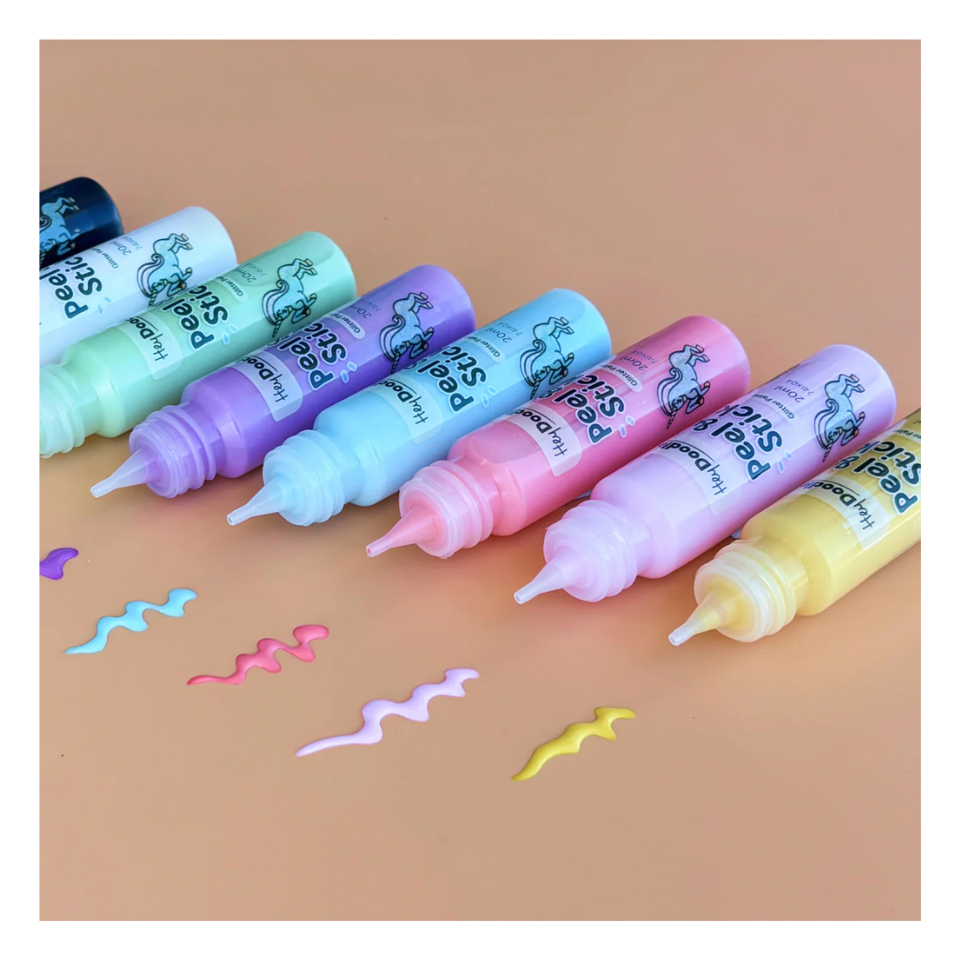 Hey Doodle Peel & Stick Glitter Paint - Easy Peel and Stickable Colours