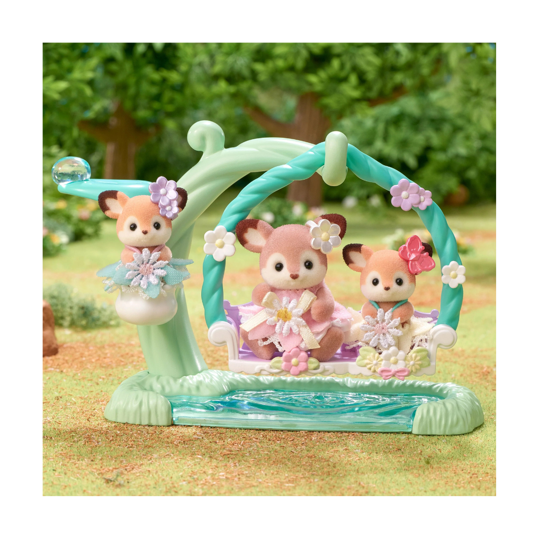 Sylvanian Families - Deer Babies - Floral Swing Set