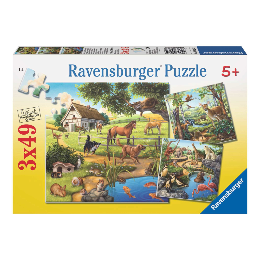 Ravensburger Forest Zoo & Pets Puzzle 3 x 49pc