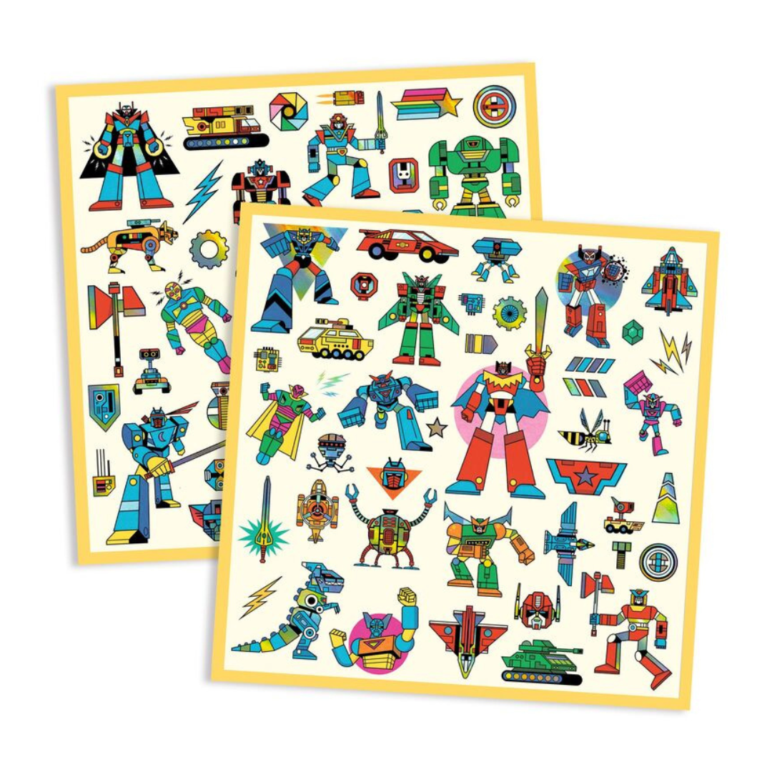 Djeco 160 Metallic Robot Stickers