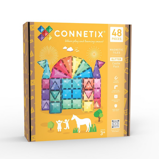 Connetix Tiles 48 Piece Glitter Castle Pack