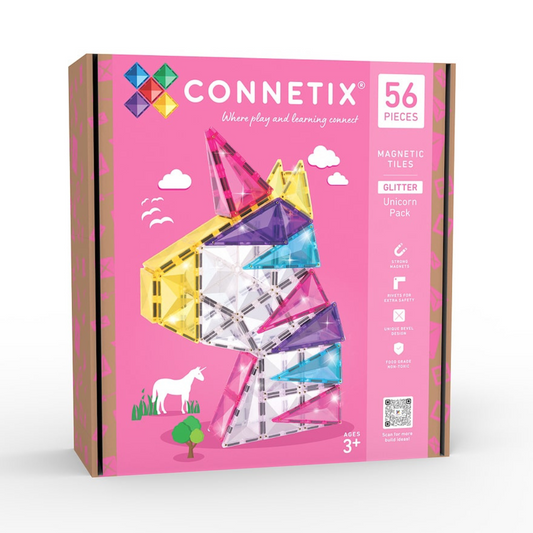 Connetix Tiles 56 Piece Glitter Unicorn Pack