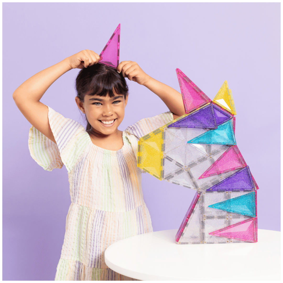 Connetix Tiles 56 Piece Glitter Unicorn Pack