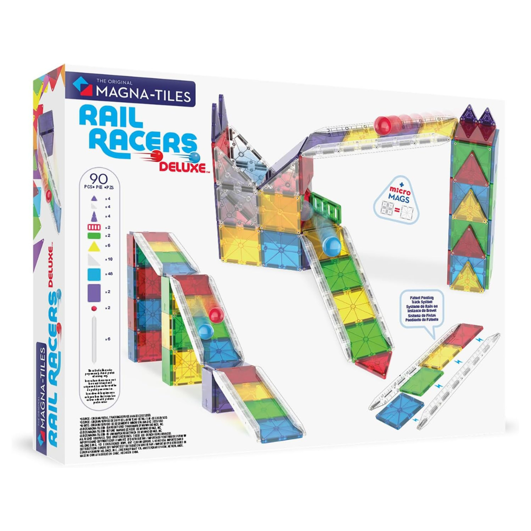 Magna-Tiles Rail Racers Deluxe - 90 Piece Set