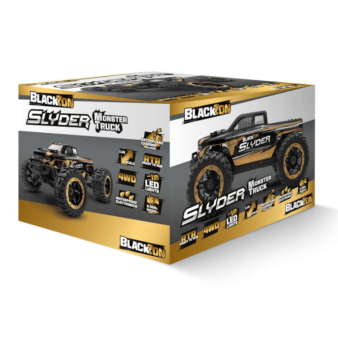 Blackzon Slyder MT 1/16 4WD Electric Remote Control Monster Truck - Gold 540101