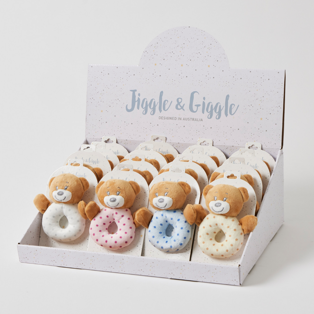 Jiggle & Giggle - Bashful Bears Rattle (Assorted Colour)