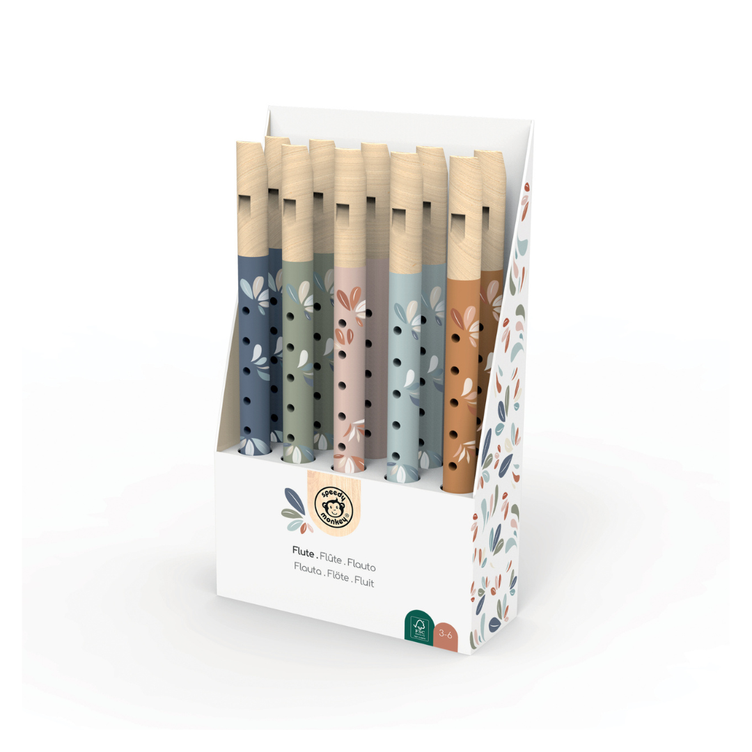 Speedy Monkey - Wooden Flute (Assorted Colours)