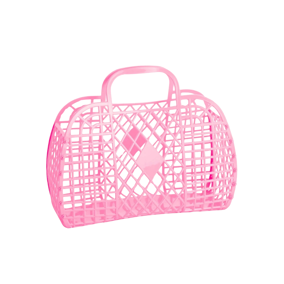 Sun Jellies Retro Basket Small - Bubblegum Pink