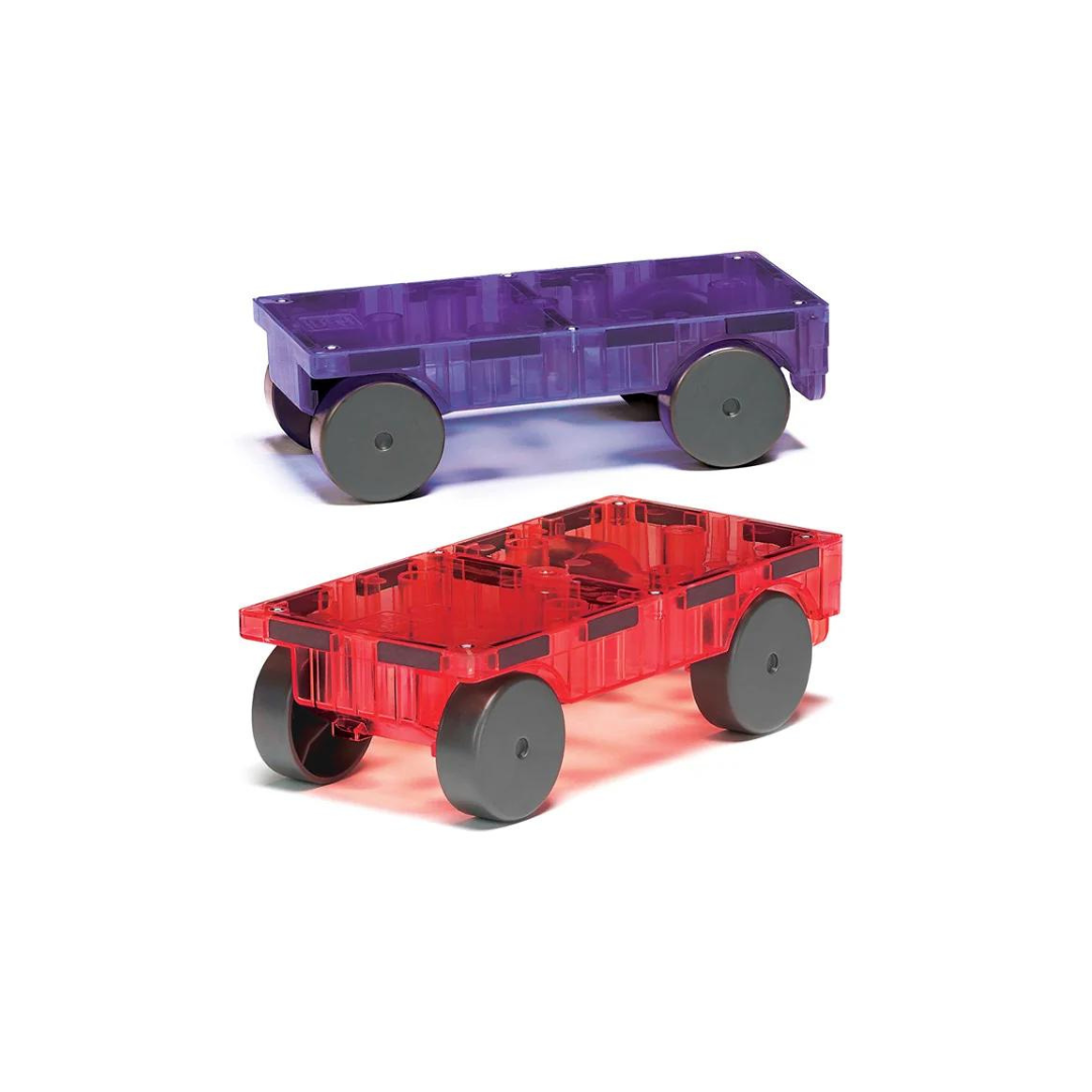 Magna-Tiles Cars - 2 Piece Expansion Set | Purple & Red