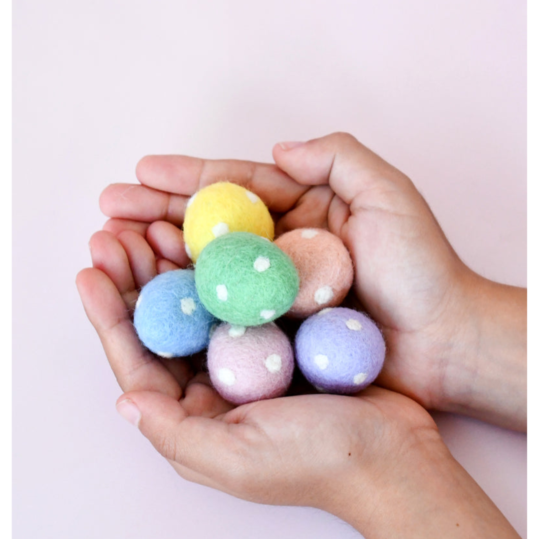 Tara Treasures - Felt Polka Dots Eggs (Set of 6)