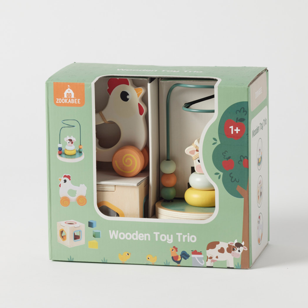 Zookabee - 3-in-1 Farm Animals Wooden Set