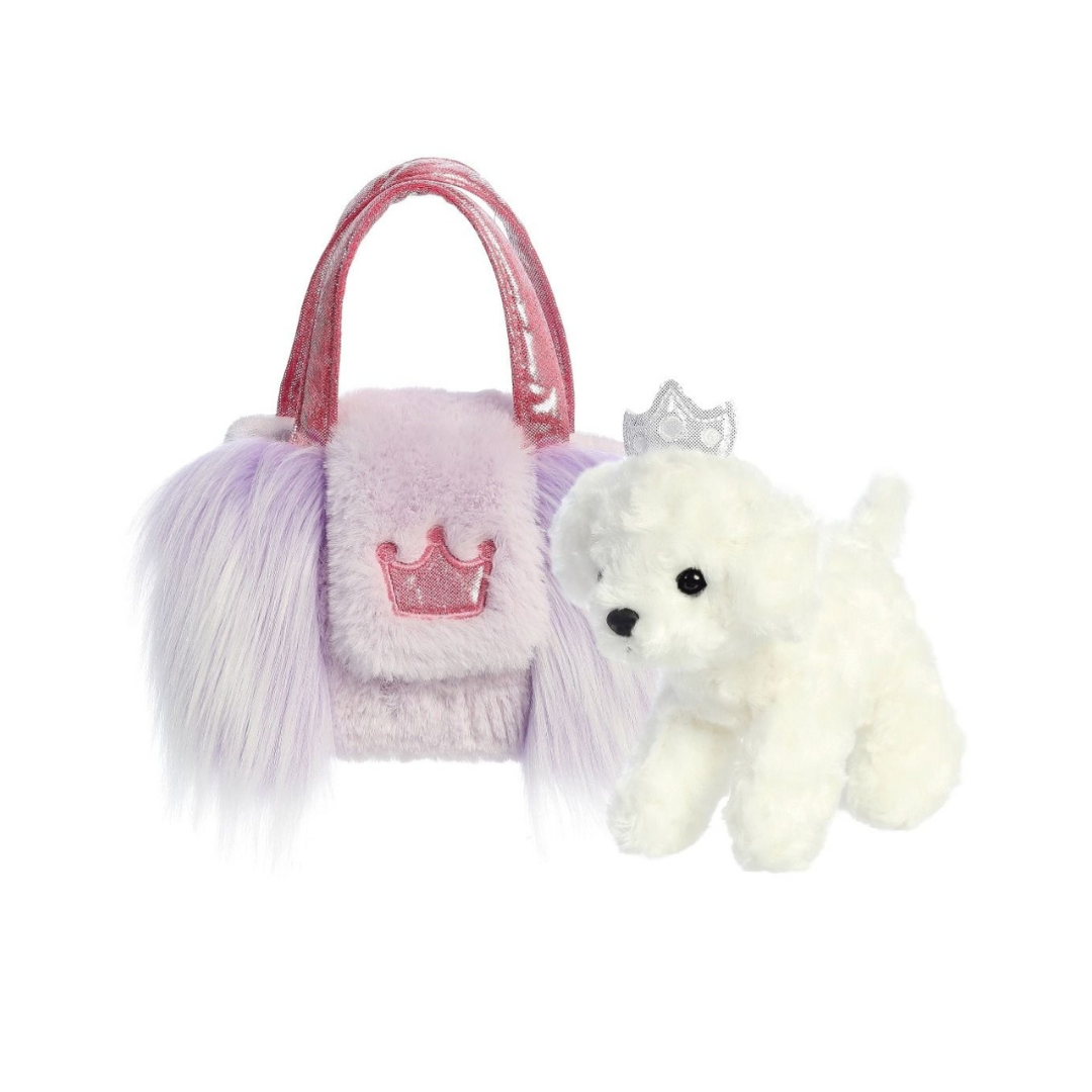 Bichon Purple Frill Bag with Crown