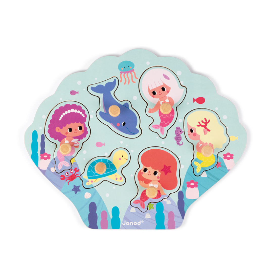 Janod - Happy Mermaids Peg Puzzle