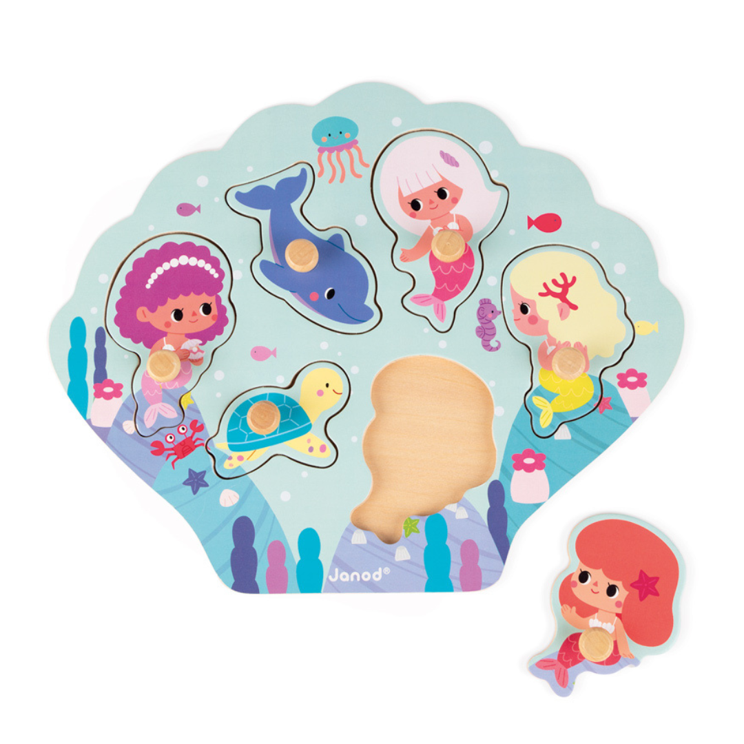 Janod - Happy Mermaids Peg Puzzle