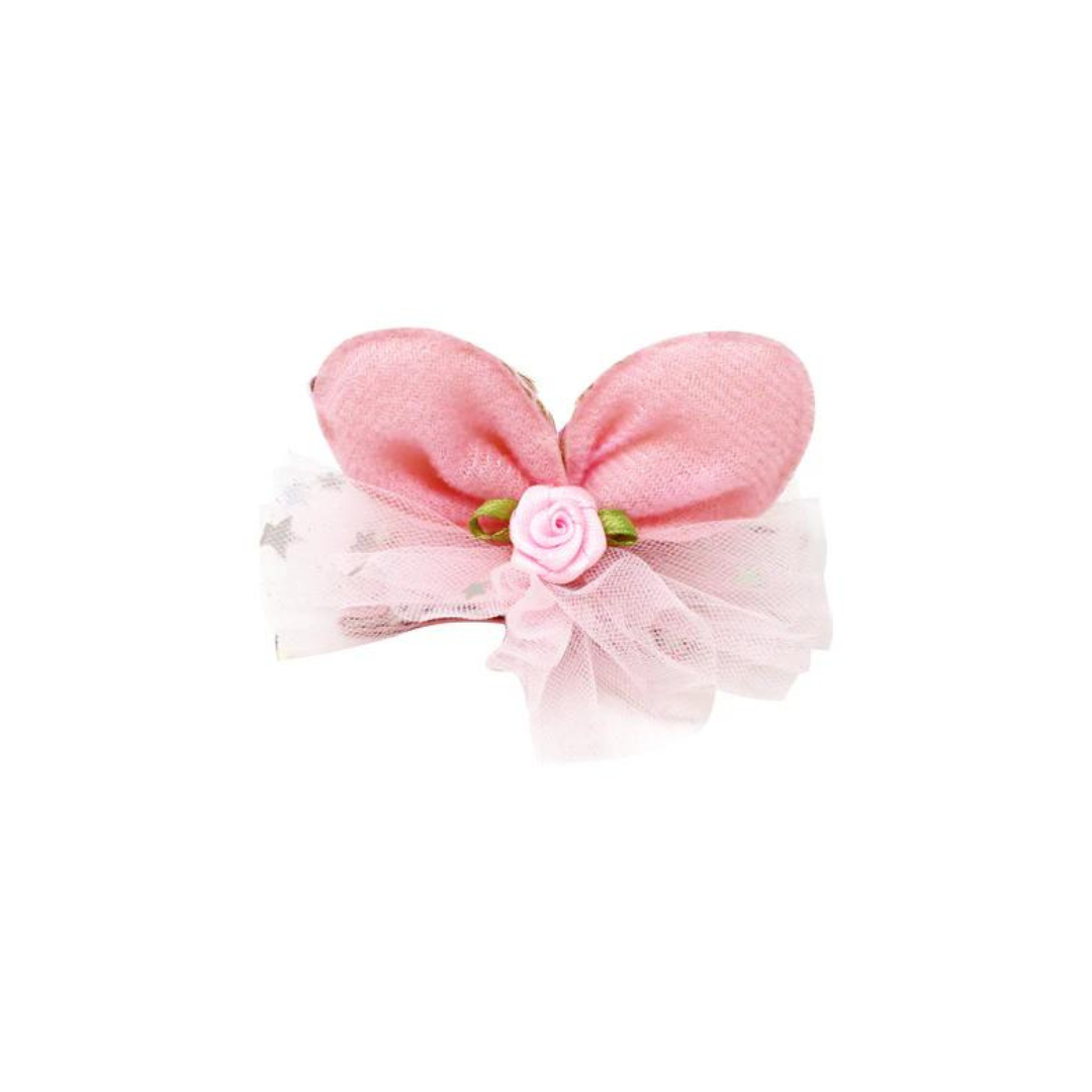 Pink Poppy - Bella Bunny Pale Pink Sequin Ears with Tulle Hairclips