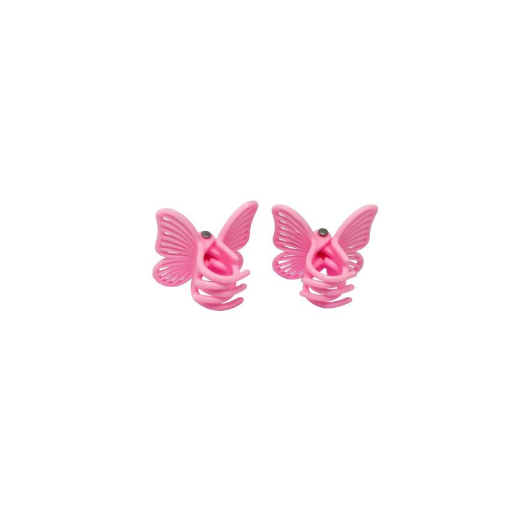 Pink Poppy - Butterfly Claw Hair Clips