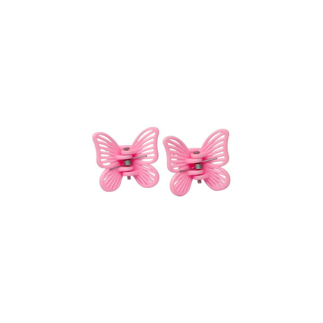 Pink Poppy - Butterfly Claw Hair Clips