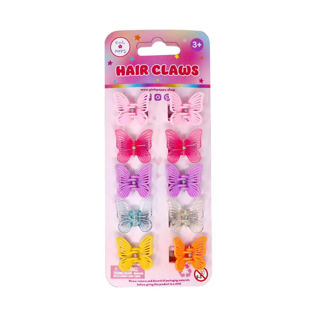 Pink Poppy - Butterfly Claw Hair Clips