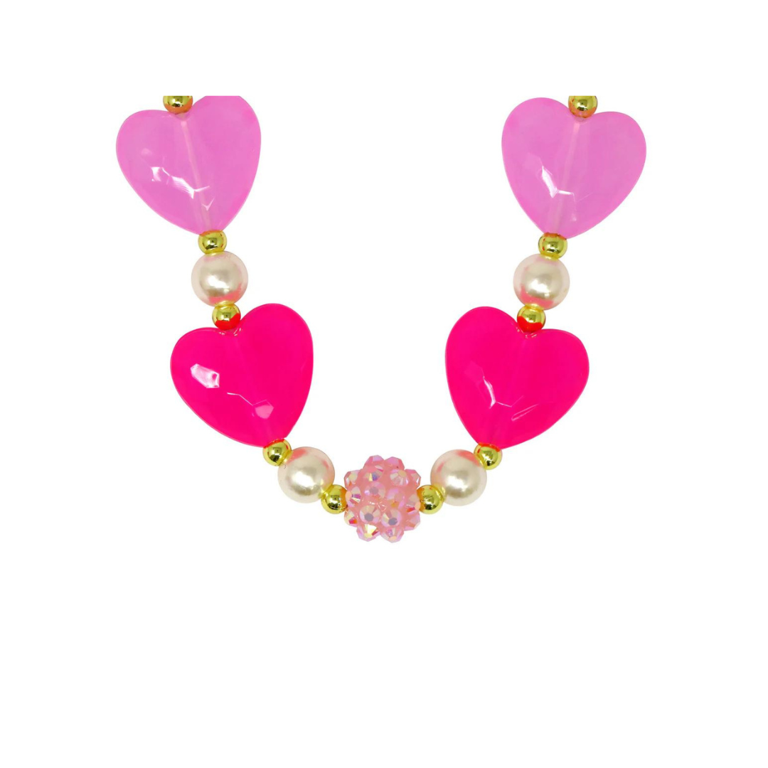 Pink Poppy - Ballet Heart and Pearl Necklace
