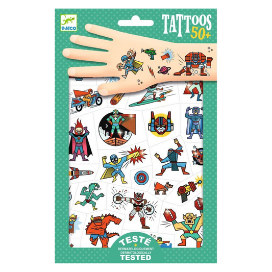 Djeco 50+ Heroes Vs Villains Tattoos