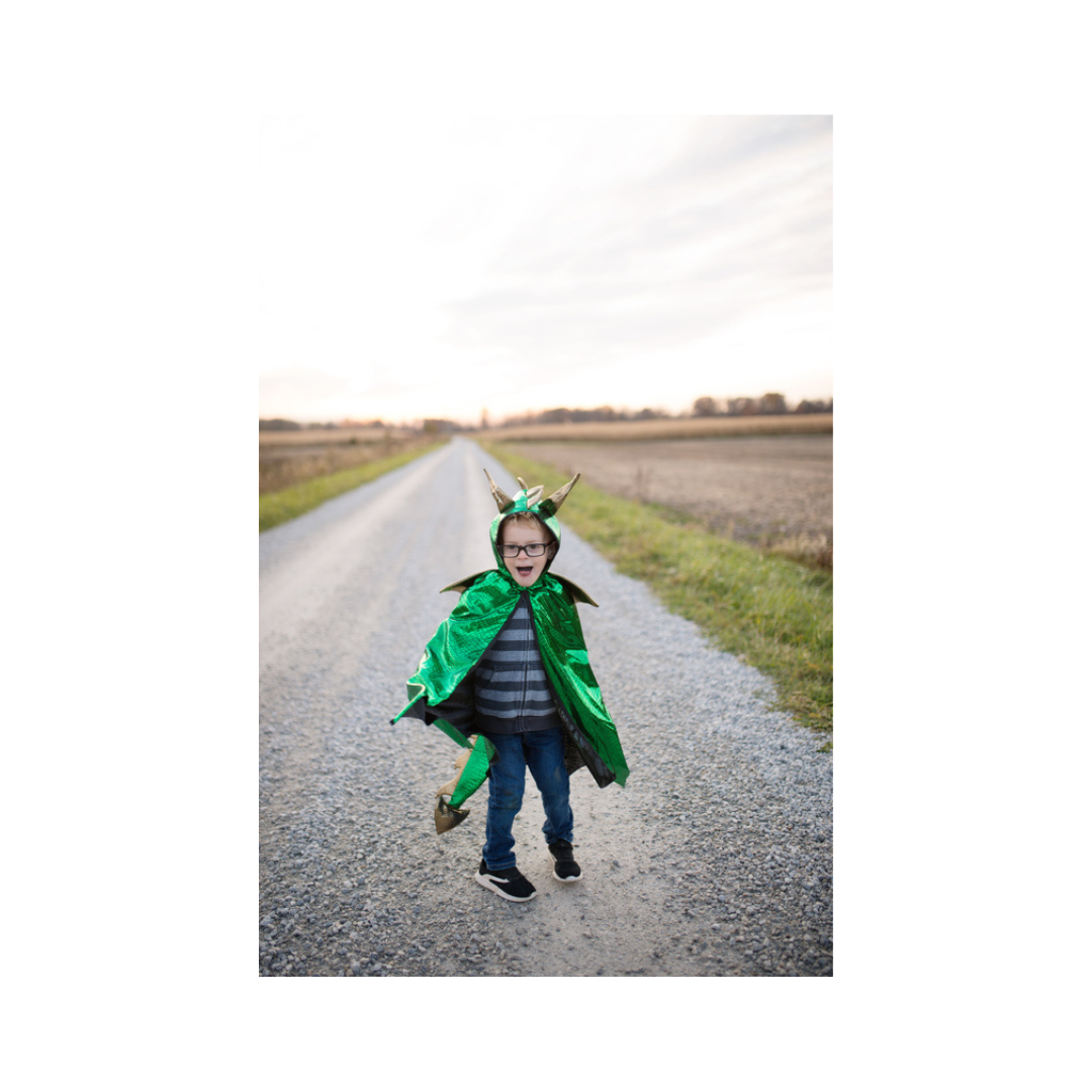 Great Pretenders - Green & Gold Dragon Cape